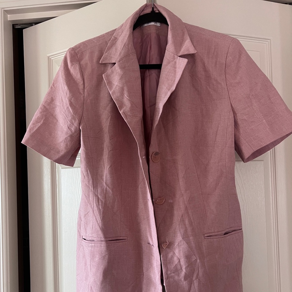 Short sleeve long blazer